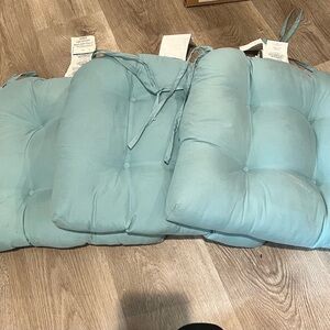 Plush Blue Seat Cushions